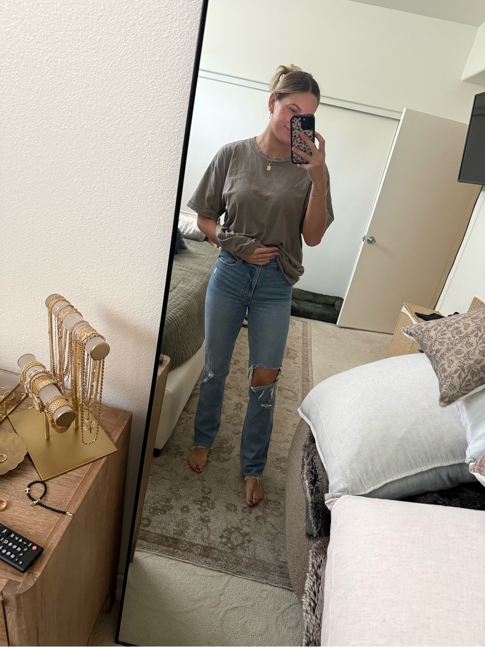 Abercrombie & Fitch Light Blue Distressed Boyfriend Jeans